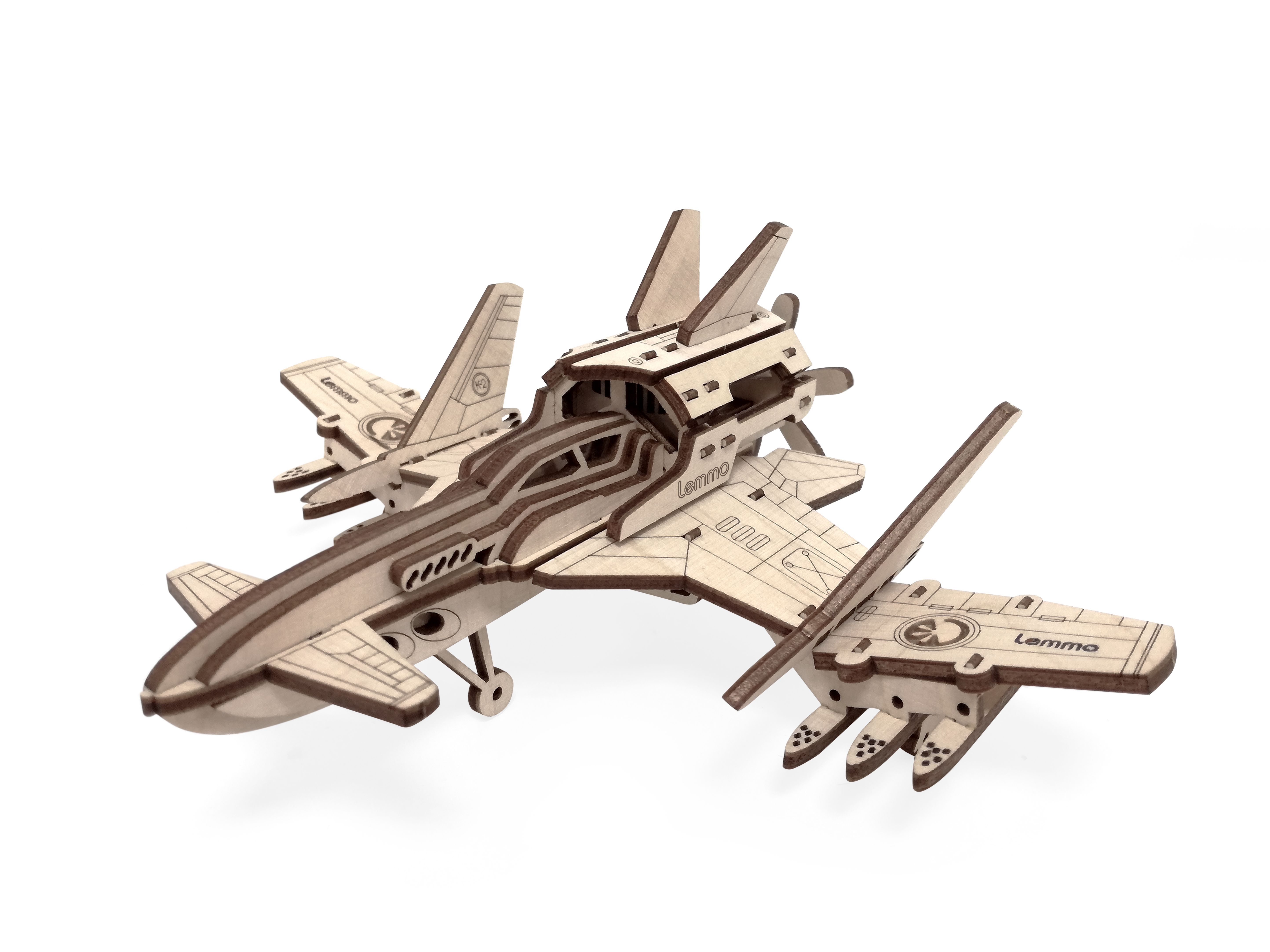Деревянный конструктор 3D Lemmo Cамолет Стакс-2Н (01-03)
