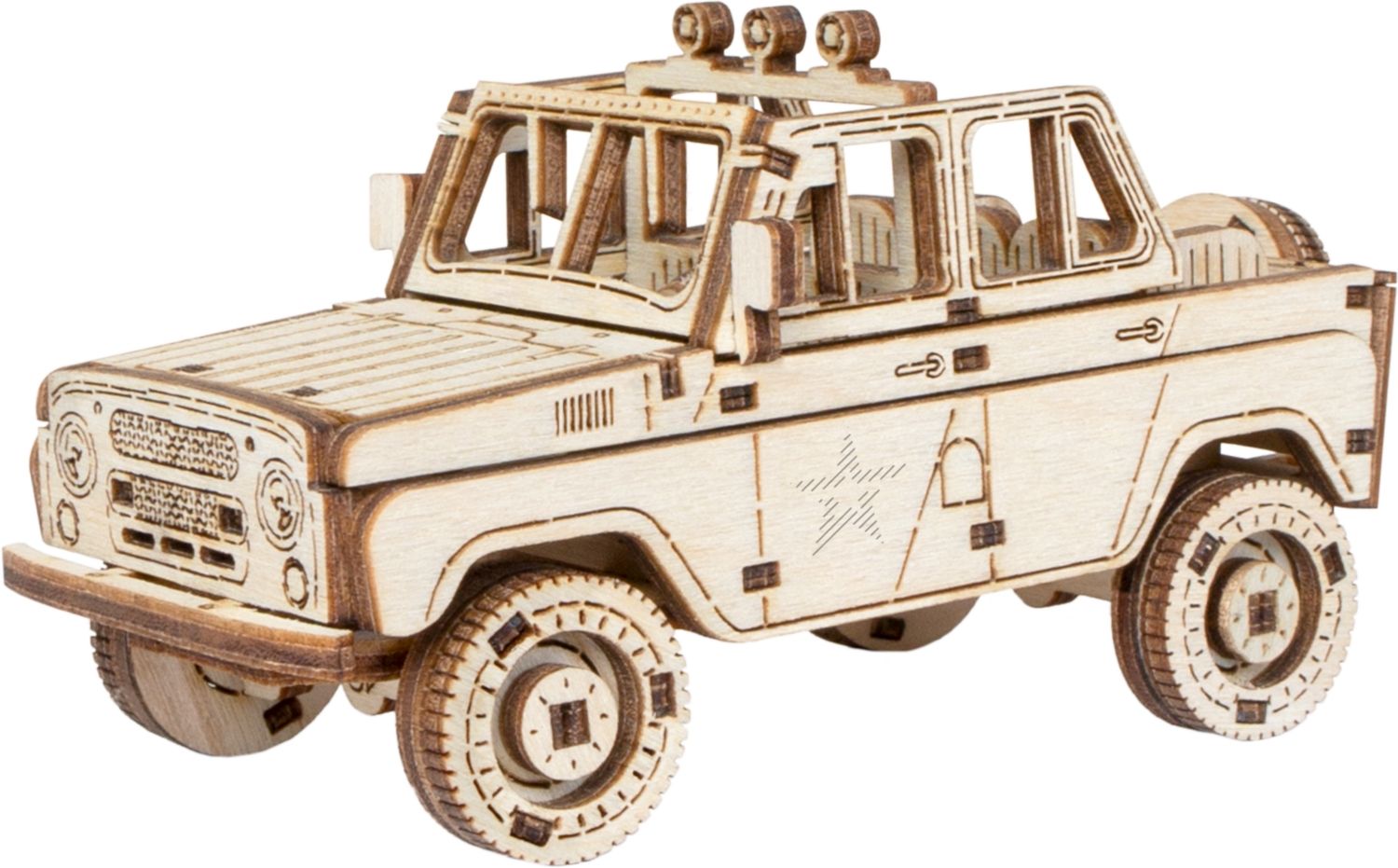 Деревянный конструктор, сборная модель Армия России Внедорожник Командир (AR-K007)