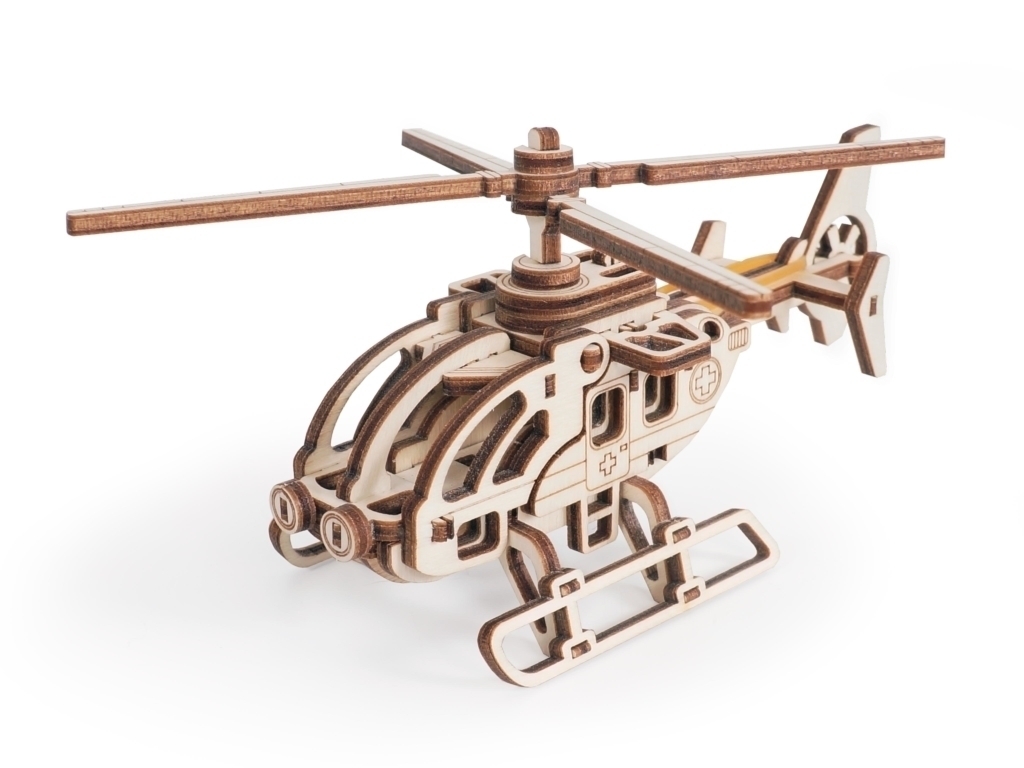 Конструктор 3D деревянный Lemmo Вертолет Стриж (01-50)
