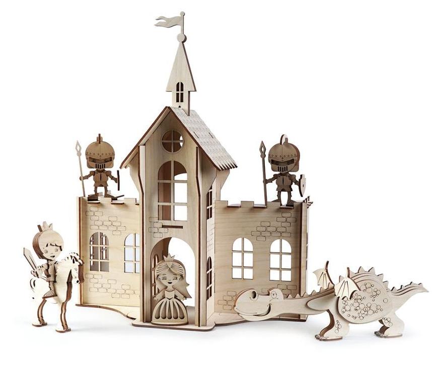 Конструктор 3D деревянный подвижный Lemmo Сказочный замок (СК-2)