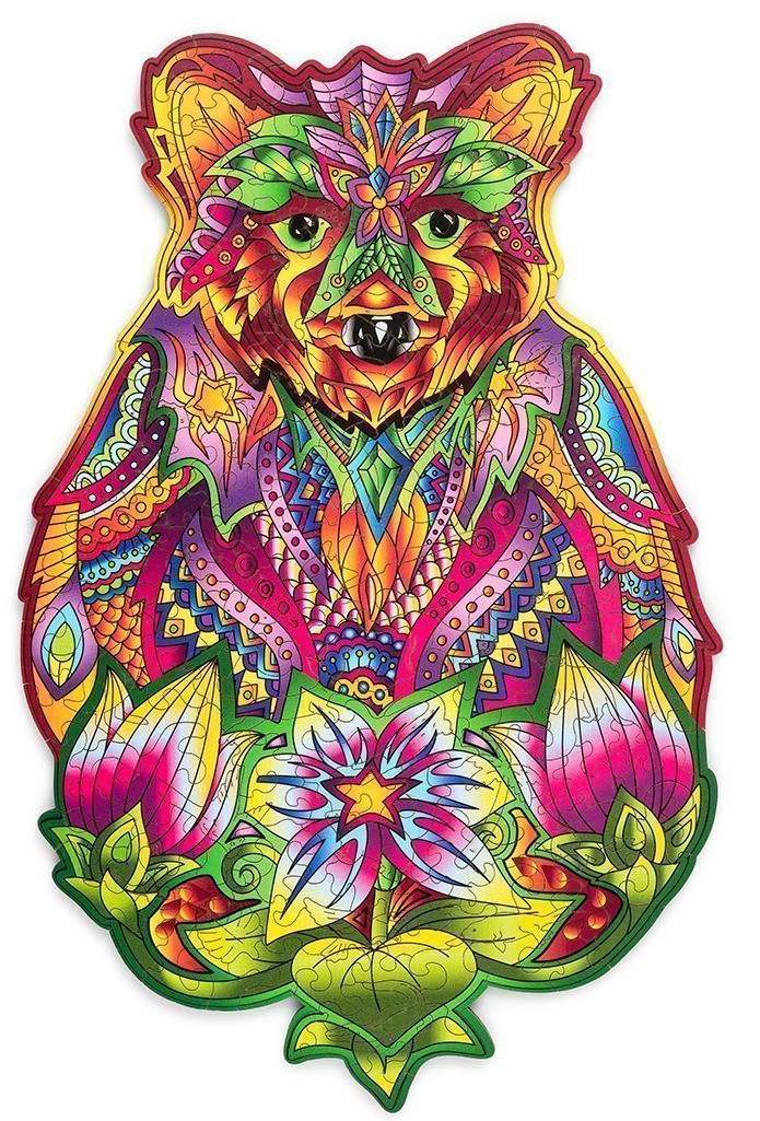 Деревянный пазл Wood Trick Вдохновленный медведь (36x23 см) (WT-00053)