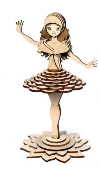 Конструктор 3D деревянный подвижный Lemmo Дюймовочка (00-16)