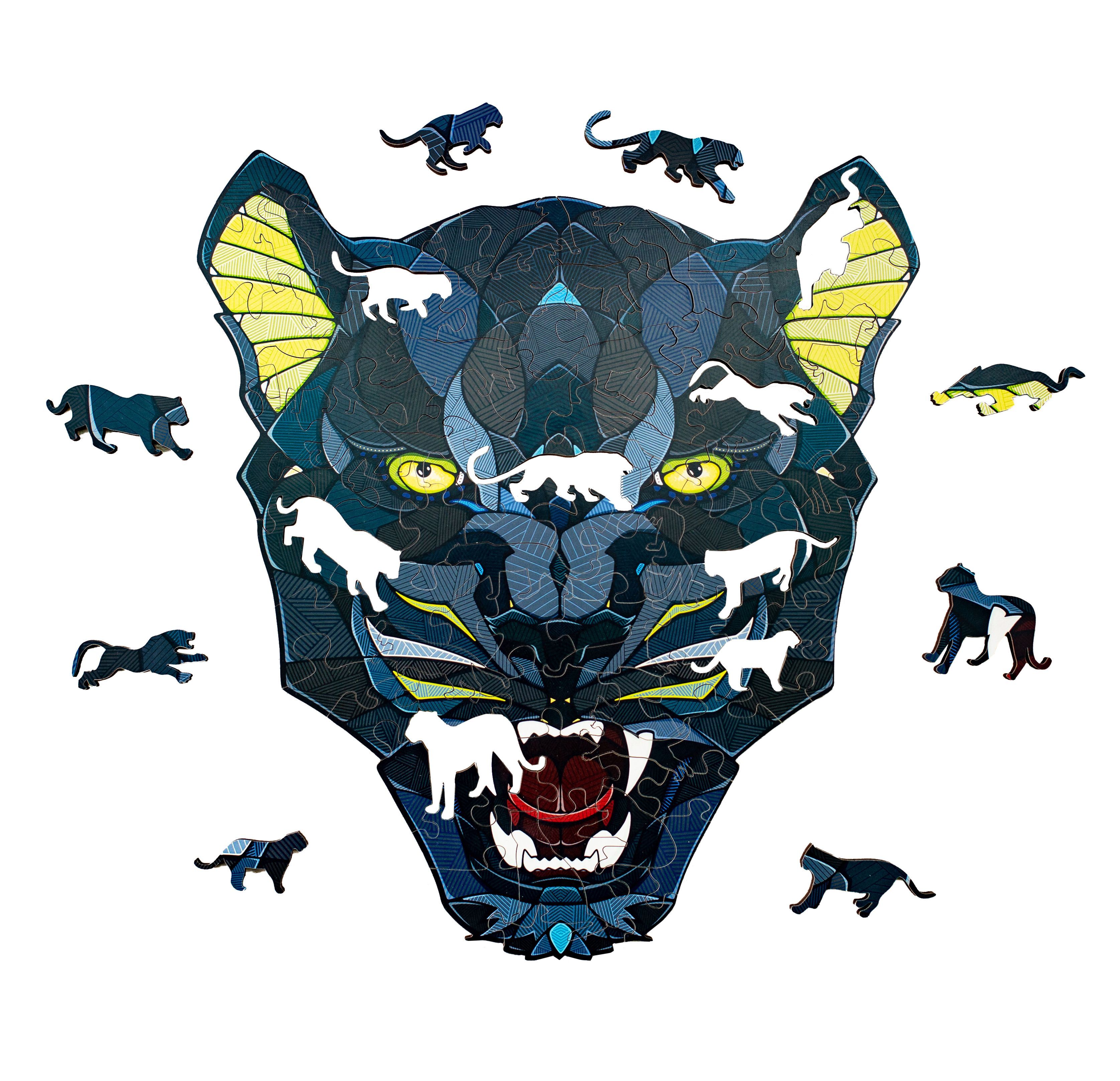 Деревянный пазл-головоломка EWA Пантера L (31x28 см) (epuz-panther)